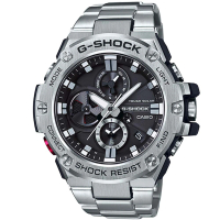 CASIO 卡西歐 G-SHOCK 絕對磅礡三針三眼藍芽不鏽鋼錶(GST-B100D-1A)