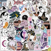 50PCS Bohe Witchy Apothecary Graffiti Sticker Witch Sticker Astrology Tarot Goth Waterproof Toy Decals for Kid Girl Gift