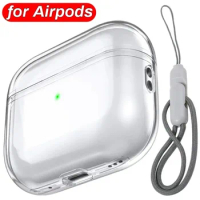 Clear Case with Lanyard for Airpods Pro 2 Gen Wireless Earphone Transparent Case for AirPods Pro 2nd Cover Anti-lost Rope Strap