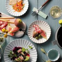 陶器菊花盤子碟子日式菜盤甜品盤沙拉盤水果盤創意個性家用餐具