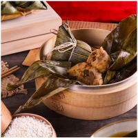 雙月食品社 阿嬤傳統古早味肉粽1包+剝皮辣椒肉粽1包-共12顆(150g/顆 端午節 粽子)