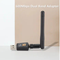 Dual Band USB WiFi Adapter 600Mbps 2.4GHz 5GHz Network Card With 2dBi Extender Antenna Wifi Dongle For Windows 2000/XP/7/8/10