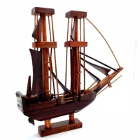 Miniatur Kapal / Perahu Pinisi Dewaruci Kayu & Lidi (sauvenir)