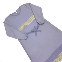 Gamis Abaya Syari Lavender Susun Renda Bunga Wanita