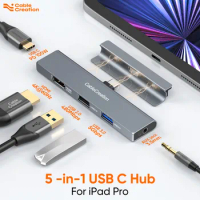 CableCreation 4K@60Hz USB Type C HUB Splitter with HDMI 3.5mm Aux Jack USB3.0 2.0 PD 100W Type C Dock for iPad Pro M1 2021 2020