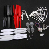 16PCS Propellers + Landing Gear Lampshade Gear Motor Protective Frame Motor Gear Blade Fixed Blade Cover for Syma X5UW Drone