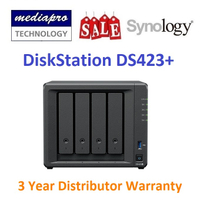 Synology DiskStation DS423 4-Bay NAS พร้อมพอร์ต Gigabit Lan 2พอร์ต-(ไม่มี HDD) -รับประกันผู้จัดจำหน่