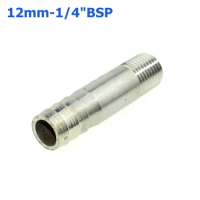 5PCS 12mm Hose Barb Tail -1/4" Inch BSP Male Thread Connector Joint Pipe Fitting SS 304 Stainless Steel Coupler Adapter