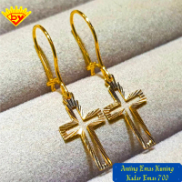 Anting Salib Emas Kuning Baru Kadar Emas 700