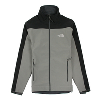 美國百分百【The North Face】男 保暖 登山 防風 外套 TNF 軟殼 夾克 黑色 灰色 S號 E405