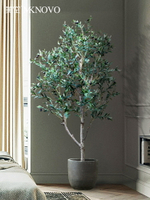 美空大型橄欖樹盆景仿真綠植落地假盆栽櫥窗室內假樹造景裝飾擺件