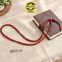 Tasbih Batu Alam Akik Giok Kristal Red Garnet Merah 99 Asli 100%