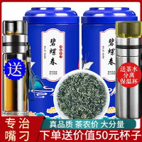 年新茶特級明前碧螺春嫩芽綠茶茶葉春茶毛尖散袋罐裝500g