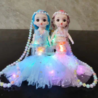Beautiful Girls Princess Doll Toys Will Light-emitting Mermaid Princess Doll Necklace Girls Play House Toys Kids Birthday Gifts