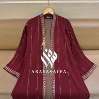 Abaya samara / abaya Salfa / abaya Mesir - Samara Maroon, L (ld 110 P 155)