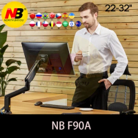 NB F90A Full Motion 22-32 inch Screen Monitor deHolder Mechanical Spring Long swing Arm LED LCD Monitor Mount Support with 2 USB