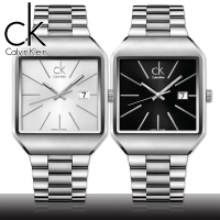 瑞士 CK手錶 Calvin Klein 流行時尚方型紳士錶-大(K3L31161/K3L31166)