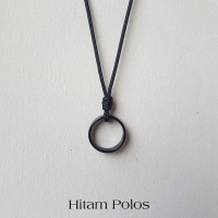 COD !! Kalung Liontin Pria // Kalung Tali Korea Hitam Polos Cincin Polos 3mm// Kalung Tali Korea //K