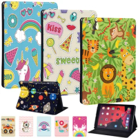 Tablet Case for IPad 10.2 inch 9th Generation 2021 Fold Stand Cover for Apple ipad 9 10.2 Cute Cartoon Pattern Protective Case