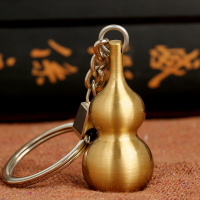 黃銅葫蘆鑰匙扣汽車掛件葫蘆中式客廳擺件時尚掛飾工藝禮品