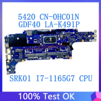 CN-0HC01N 0HC01N HC01N Mainboard GDF40 LA-K491P For DELL Latitude 5420 Laptop Motherboard W/SRK01 I7-1165G7 CPU 100% Tested Good
