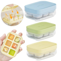 1/4/8Pcs Push Ice Cube Mould Ice Compartment Mini Summer Ice Mould Ice Storage Box Home Square Silicone Ice Cube Mould with Lid