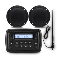 Waterproof Car Radio Stereo Player Bluetooth Car MP3 Player + 4 Inch Marine Boat Speaker Outdoor ATV UTV Speakers + Antenna