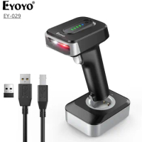 Eyoyo Bluetooth 2D Barcode Scanner EY-029 Automatic Wireless QR Barcode Reader Precise Scanner DataMatrix for Warehouse Library