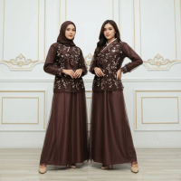 Gamis Hanbok Korea Jisoul Dress Baju Terbaru Lebaran 2026 Motif Brukat Garden Bahan Brokat Garden