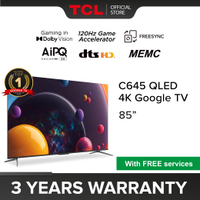 New | TCL C645 QLED 4K TV | 85 inch | Wide Color Gamut | Dolby Vision Dolby Atmos | 120 Hz DLG  | HD