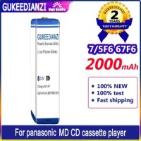 GUKEEDIANZI Battery 7/5F6 67F6 2000mAh For panasonic for sony MD CD cassette player Batteries