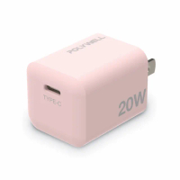 【POLYWELL】迷你20W快充組 粉紅色Type-C充電器+Lightning PD充電線 2M(適用於蘋果iPhone iPad快充設備)