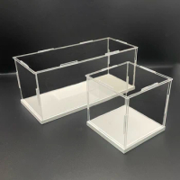 Clear Acrylic Collectibles Display Case w/h Thick Base,Acrylic Box for Display Figures Dolls,Countertop Plexiglass Display Case