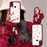 เคสโทรศัพท์แบบสายคล้องคอพร้อมลายพิมพ์ดอกไม้เต็มจอ เหมาะสำหรับ Samsung Galaxy M01S กันกระแทก ปกป้องรอ