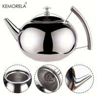 1.5/2L Stainless Steel Teapot Kitchen Home Teapot Kettle Coffee Pot Cold Kettle with Removable Mesh Filter Teaware