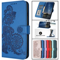 For OPPO Reno 10 Pro Case Retro Flower Paisley Leather Wallet Case on For OPPO Reno 10 8 Pro 5G Reno 5 Lite 6Z 5Z 5F Phone Cover