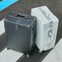 行李箱 20吋行李箱 密碼箱 高顏值 直角鋁框拉桿箱子男 大容量旅行箱包