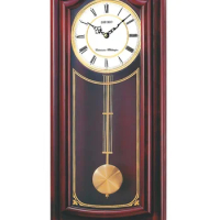 Seiko mahogany wall clock with pendulum