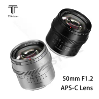 TTartisan 50mm F1.2 Camera Lens Large Aperture APS-C Portrait Lens for SONY E FUJI X Canon EOS-M RF M4/3 L mount cameras
