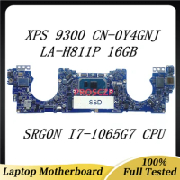 CN-0Y4GNJ 0Y4GNJ Y4GNJ High Quality XPS 9300 Laptop Motherboard LA-H811P With SRG0N I7-1065G7 CPU 16GB 100% Full Working Well