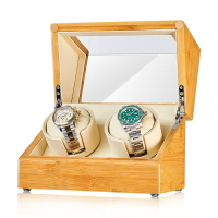 【優選百貨】自動鍊錶盒 竹木材質自動上鍊盒 手錶盒 搖錶 手錶上鍊盒 搖錶盒 轉錶器上鍊盒 上鍊錶盒 錶盒 迷你單頭電動晃錶器