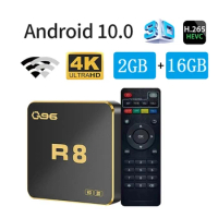 Q96 R8 tv box AllWinner H313 Quad Core 2.4 WiFi UHD 4K Media Player H. 265 2GB 16GB Home Theater iptv android 10 smart TV