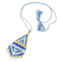 民族風女項鏈 進口米珠編織 波西米亞流蘇  日韓新款時尚流行飾品