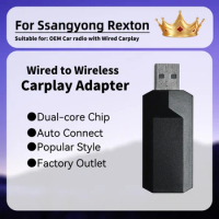 Smart AI Box Car OEM Wired Car Play To Wireless Carplay Plug and Play Mini Apple Carplay Adapter for Ssangyong Rexton USB Dongle