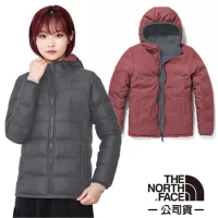 【The North Face】女700FPl 超輕保暖鵝絨雙面穿羽絨外套/5AY2-82R 瀝灰/野薑紅 N