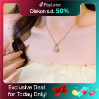 Kalung Liontin Emas Batu Hijau yang Elegan Didesain Khusus untuk Wanita yang Ingin Tampil Anggun dan