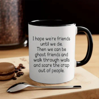 11oz/15oz Ghost Friends Besties Coffee Mug, Funny Soul Sisters And Bestfriend Birthday Gift -  Ceramic Coffee Mug