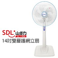SDL山多力 14吋 3段速機械式雙層護網電風扇 SL-1406