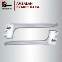 1 PASANG Ambalan Daun Braket Kaca tempel Dinding Tembok Kaca 25cm