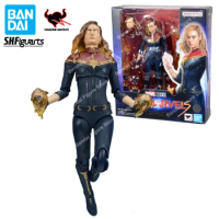 In Stock Bandai S.H.Figuarts SHF Captain Marvel Carol Danvers Chewie Goose Animation Action Figure Toy Model Collection Hobby